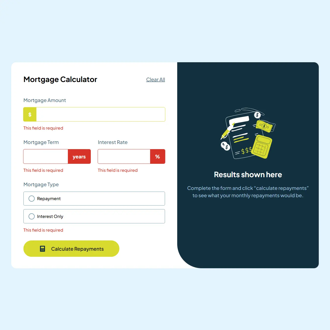 Mortgage Repayment Calculator